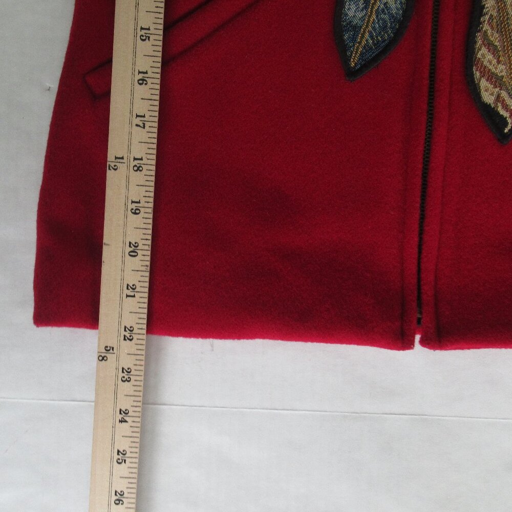 Vintage Coloratura 100% Wool Feather Concho Appliqué Vest Western USA Made M - Picture 8 of 12